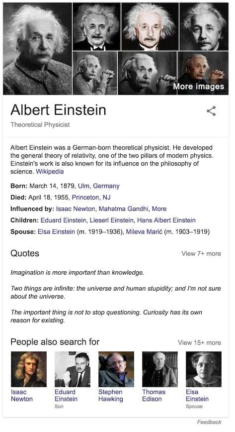 Learn About The SERP Features That Will Boost Your Visibility 6 Knowledge Panel