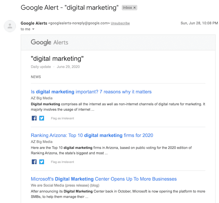 google alerts