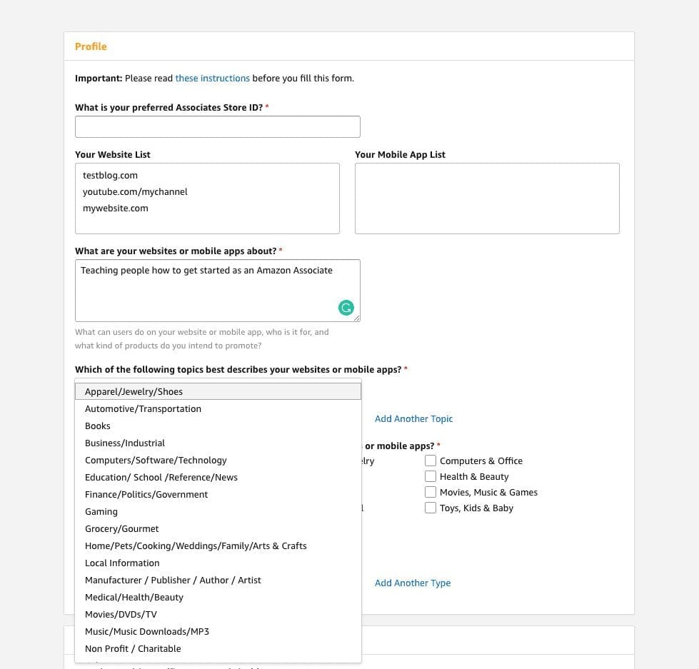 affiliate program