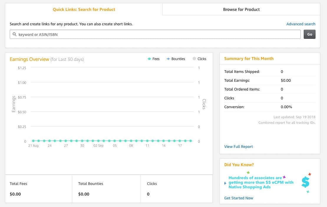 Amazon affiliate program