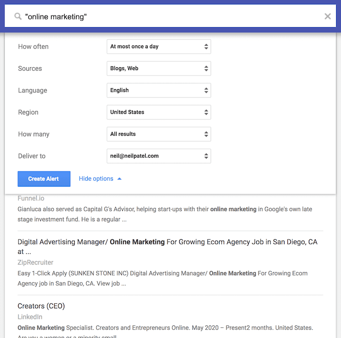 google alerts