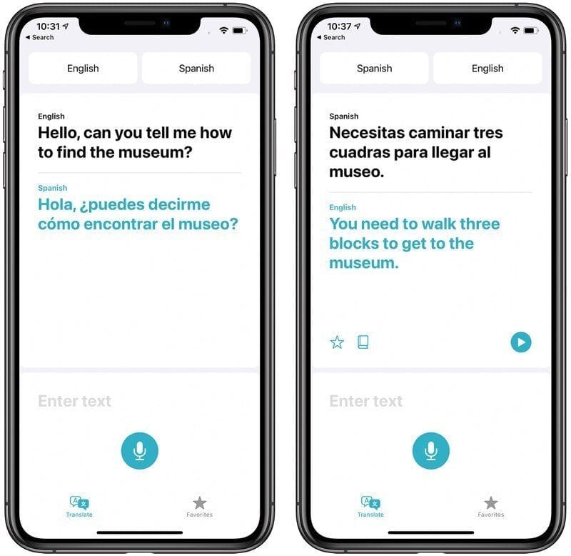 iPhone translate app