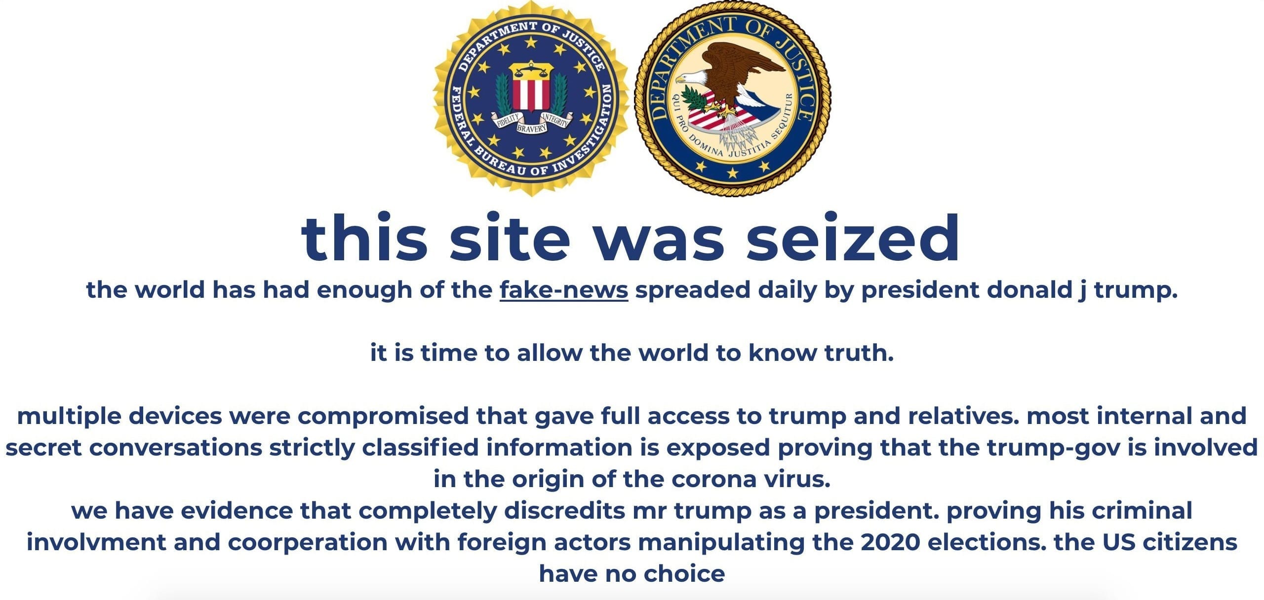 Trump’s campaign website