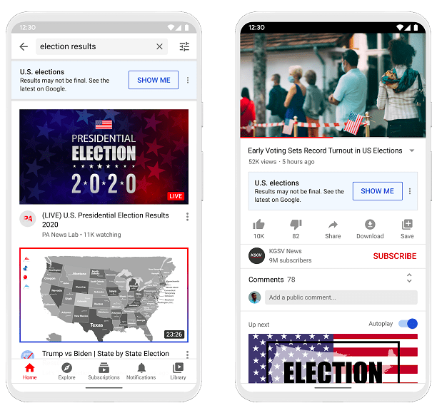 YouTube Adds New Features for the US Election Day, Including Prompts on Search Queries Related to Results 3 YouTube prompts