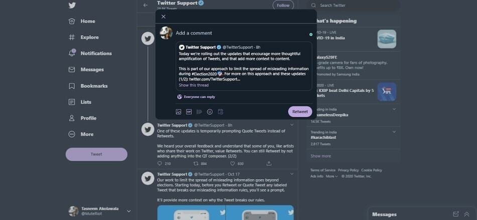 US elections retweets