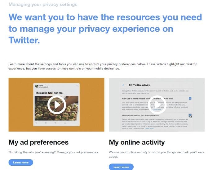 Twitter Updates Privacy and Safety Settings to Help Users Understand Their Options 4 twitter help